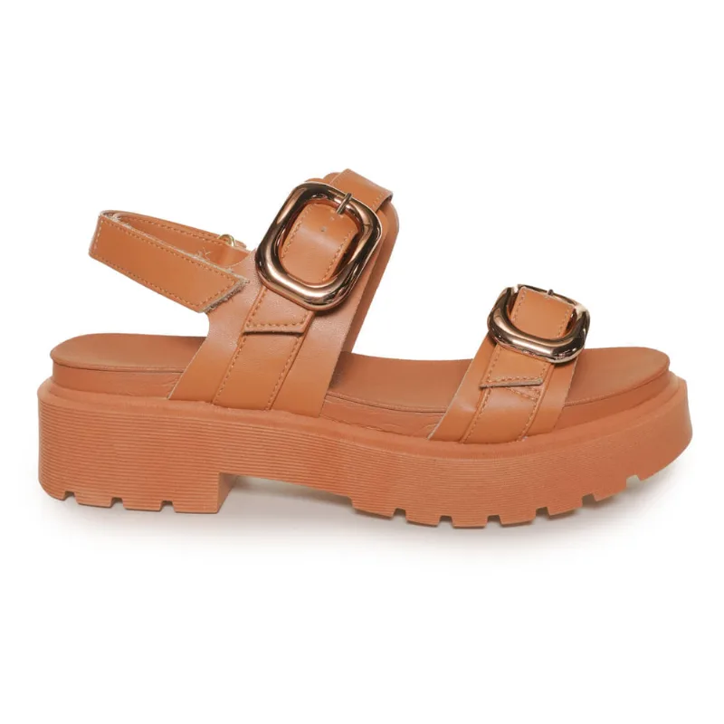 Sandália Papete Camel Vizzano Tratorada Feminina 39