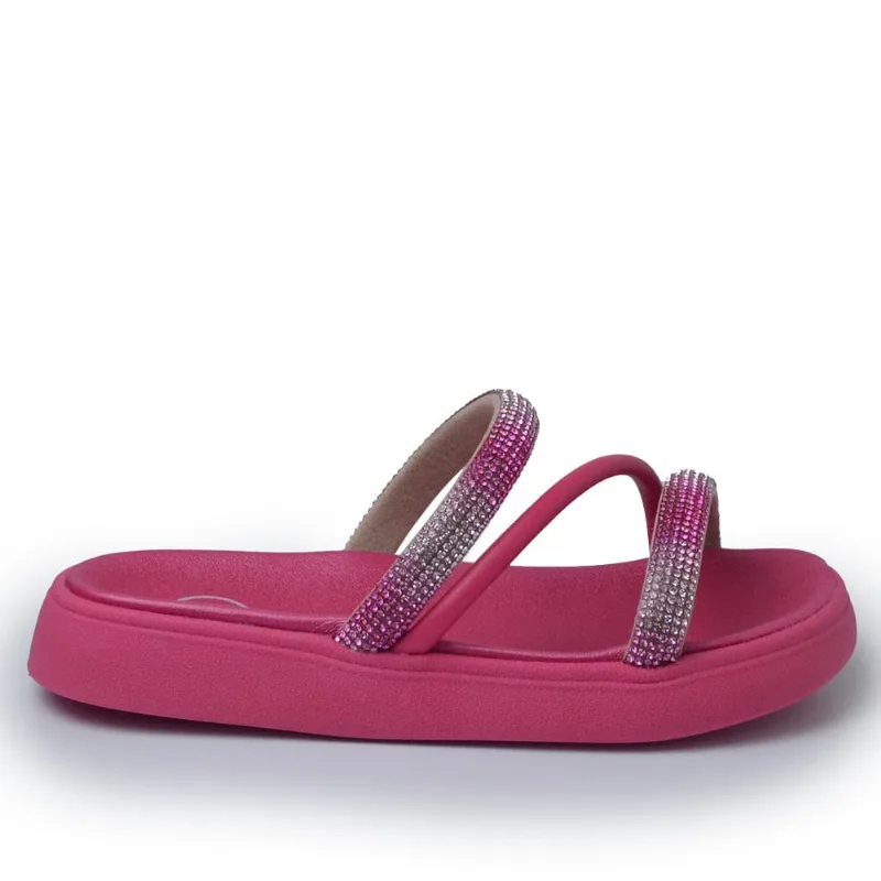 Sandália Infantil Molekinha Feminina Strass - Brilho 2358.100 28781 PINK/PINK 32