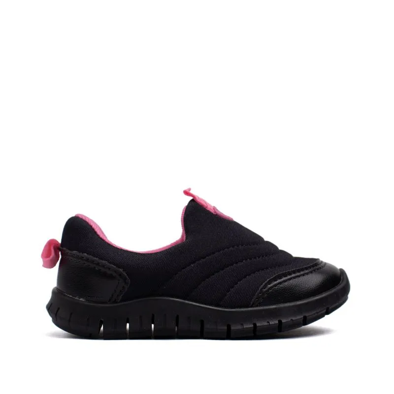 Tênis Infantil Molekinha Tecido Preto/rosa - 19