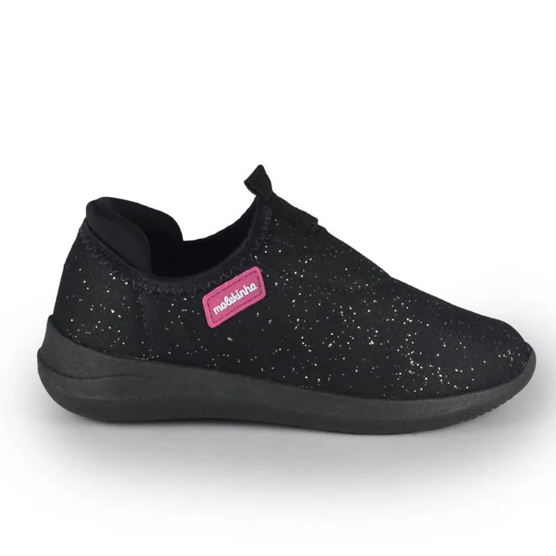 Tênis Infantil Molekinha Feminino Lycra 2503.321 26103 SHINE PRETO 34