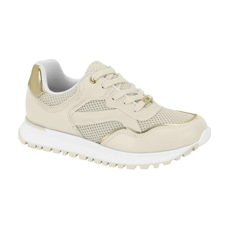Tênis Casual Vizzano Off White e Dourado Feminino 38