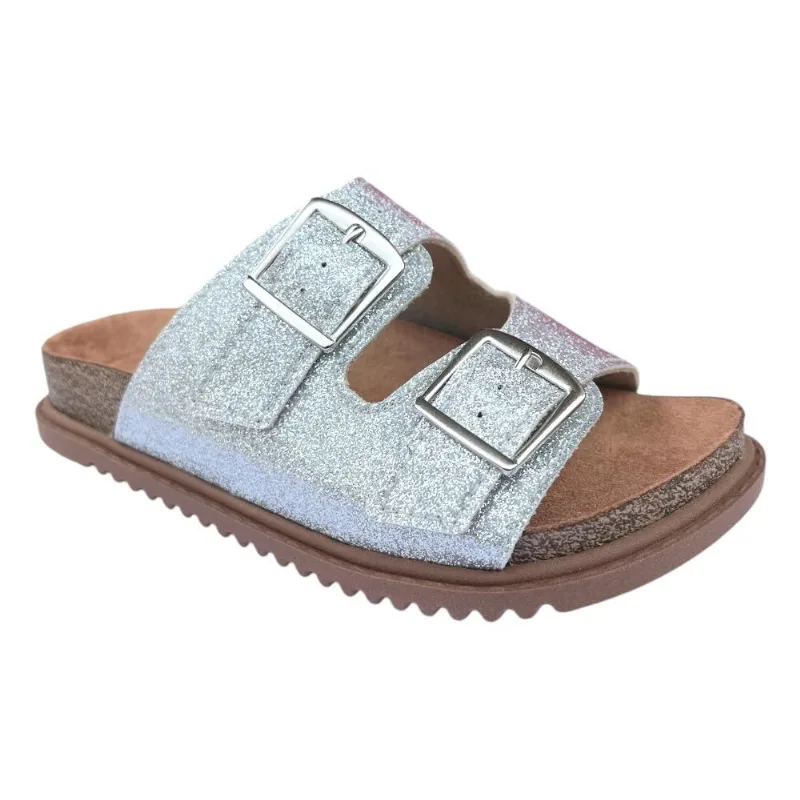 Tamanco Papete Menina Molekinha Prata Glitter 2357.103 34 / Prata