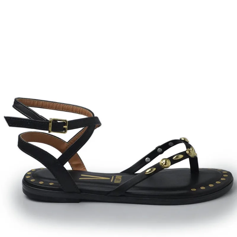Sandália Rasteira Vizzano Feminina 6523.103 7286 PELICA PRETO 40