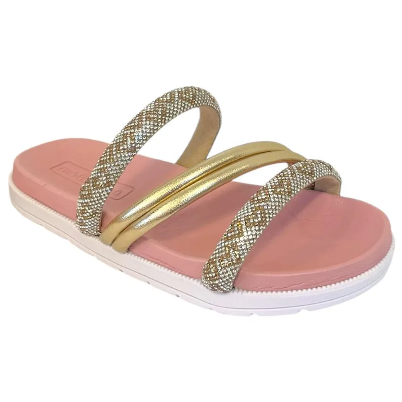 Tamanco Papete Menina Molekinha Rosa Brilho Dourado 2352.107 30 / Rosa