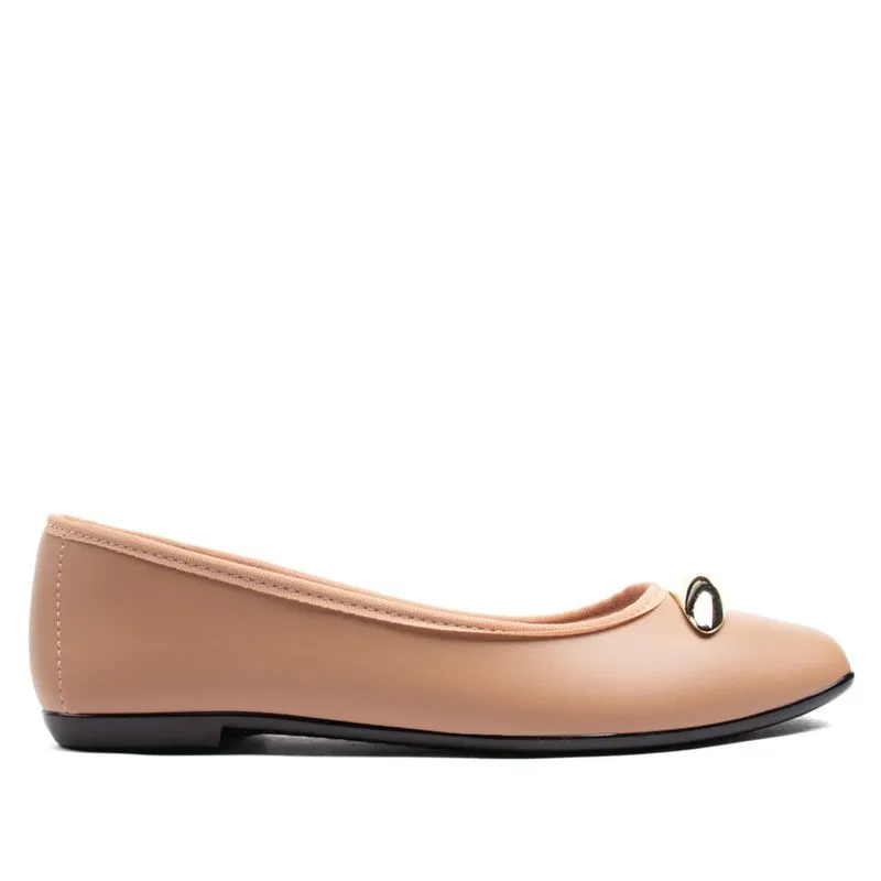 Sapatilha Feminina Moleca Bico Quadrado Nude - 36