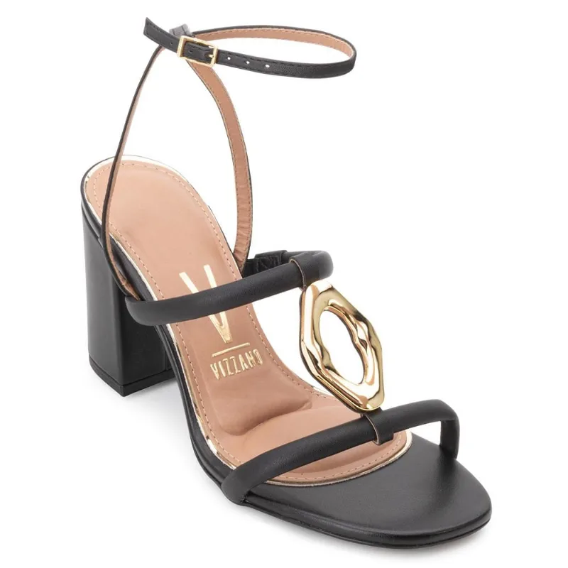 Sandália Salto Vizzano VZ24-64092 37 / Preto/Dourado