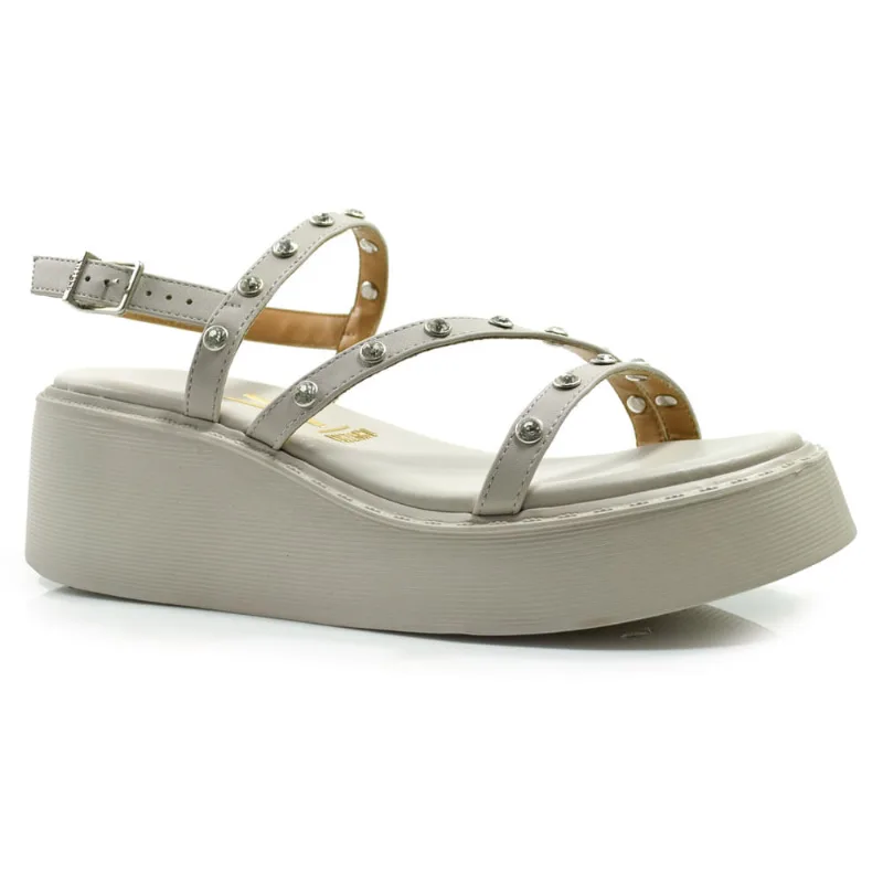Sandália Plataforma Feminina Vizzano Off White 6525.101.7286 39