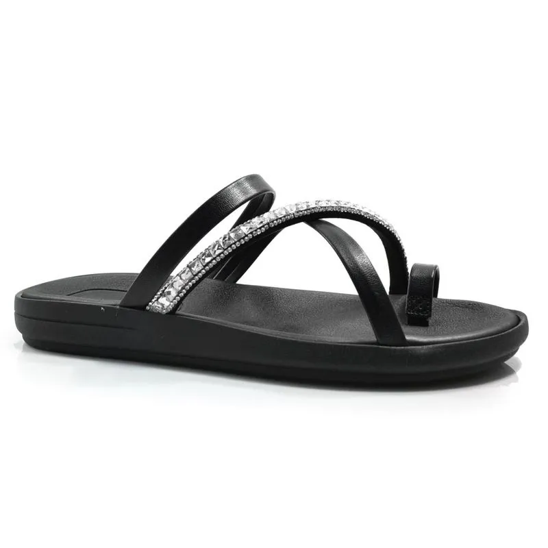 Sandália Flat Feminina Moleca Preto 5525.101.29000 35