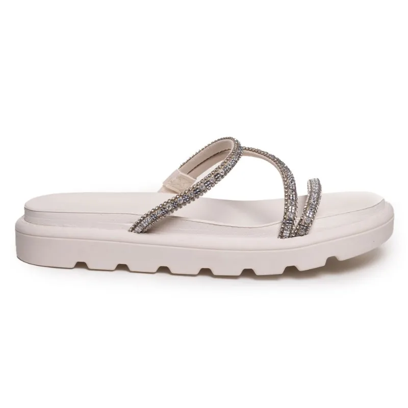 Papete Slide Tira Pedras Branco Off Vizzano Feminino 39