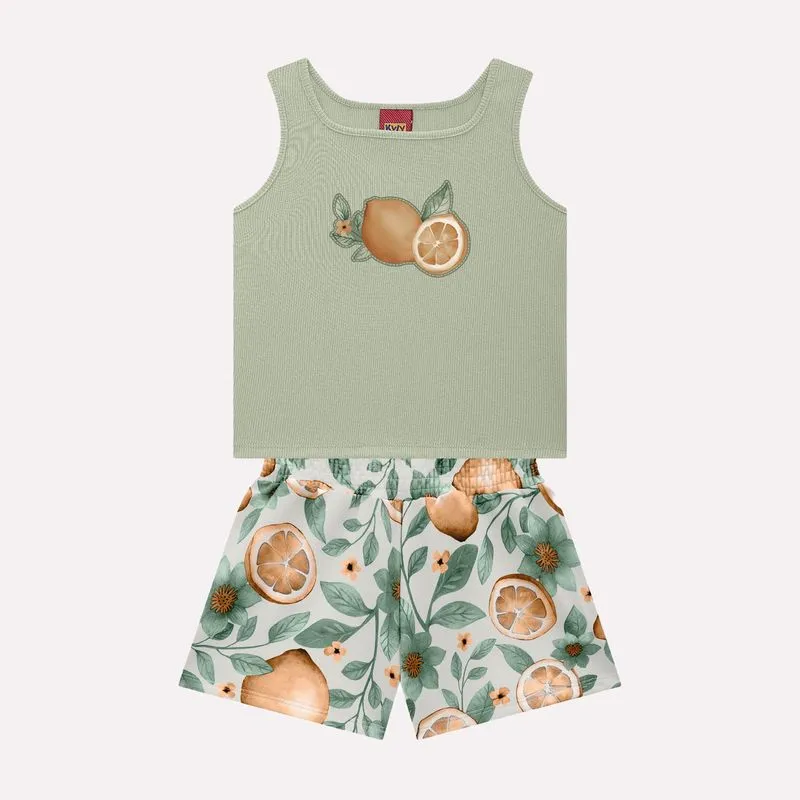 Conjunto Infantil Menina Bordado Kyly 1001312.700012.4