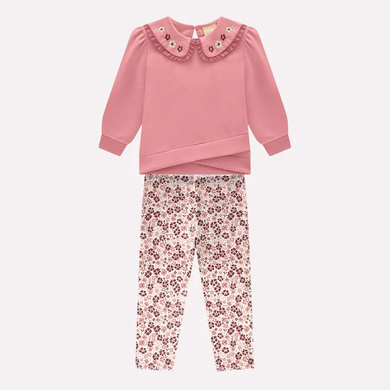 Conjunto Infantil Menina Flores Milon