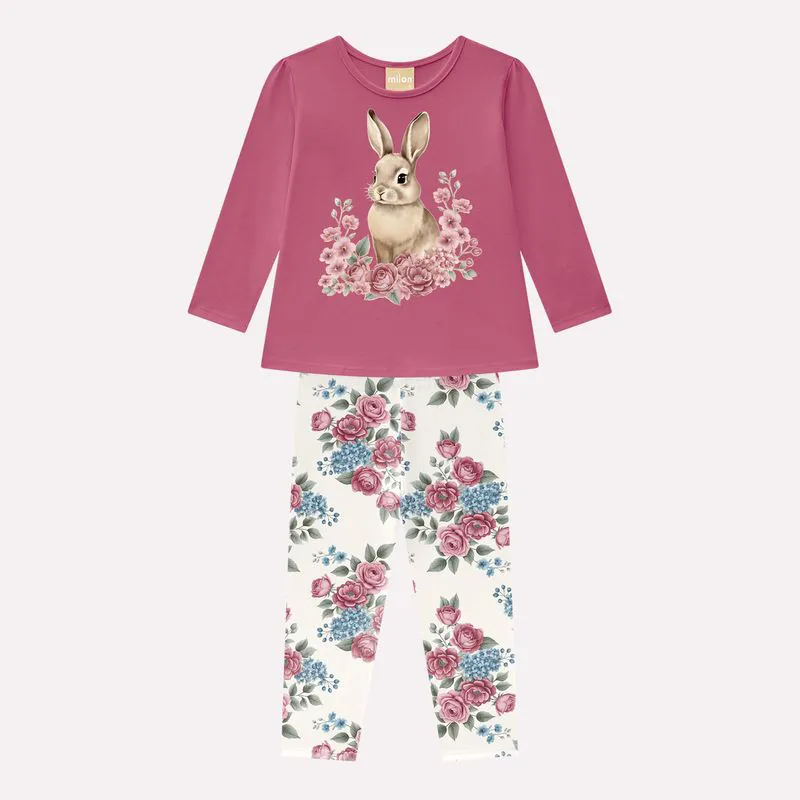 Conjunto Bebê Menina Coelhinho Milon