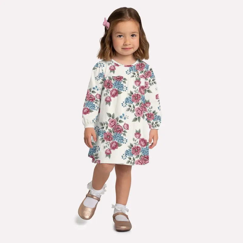 Vestido Infantil Menina Flores Milon