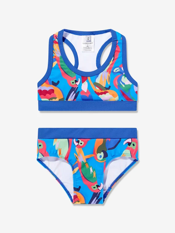 Roarsome Girls Parrot Bikini in Blue Blue / 5 - 6 Years