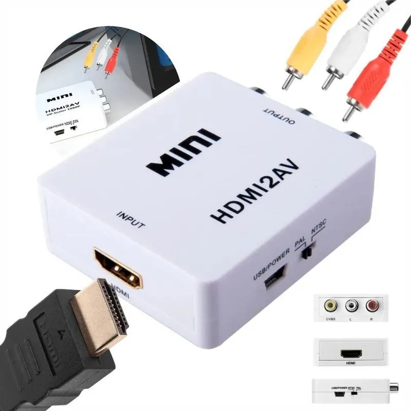 Adaptador Converte Entrada Hdmi Em Saida Av Rca Tv De Tubo