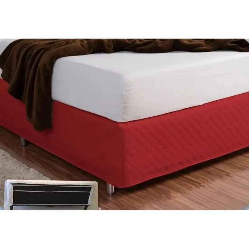 Saia Box Cama Casal Matelado Ultra Vermelho