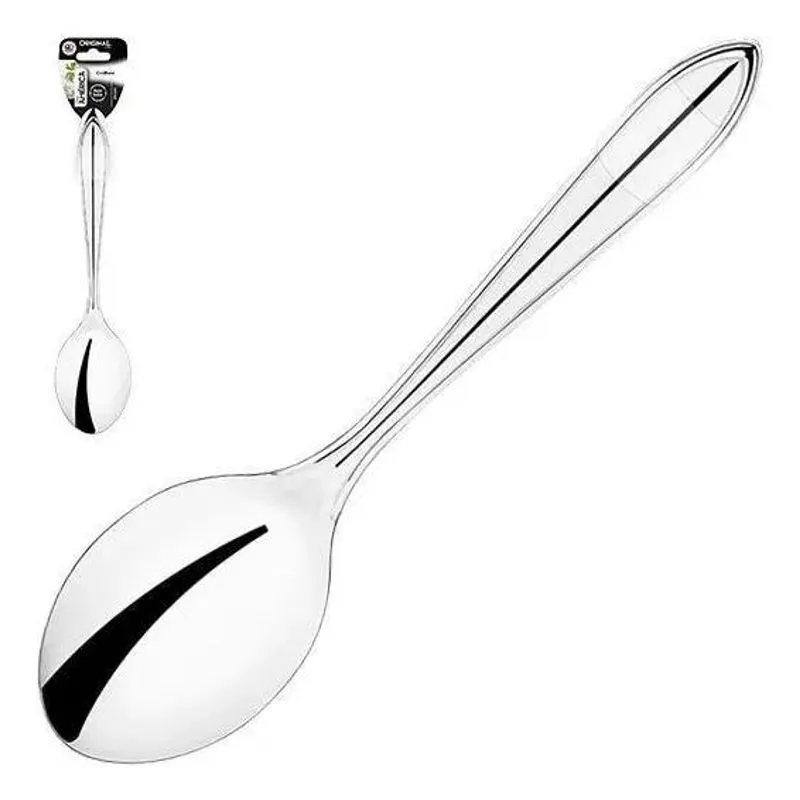 10x Colher De Arroz Metal 24 Cm Aço Inox