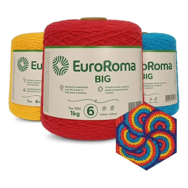Barbante Euroroma 1 Kg Fio 6 Para Croche Trico Varias Branc
