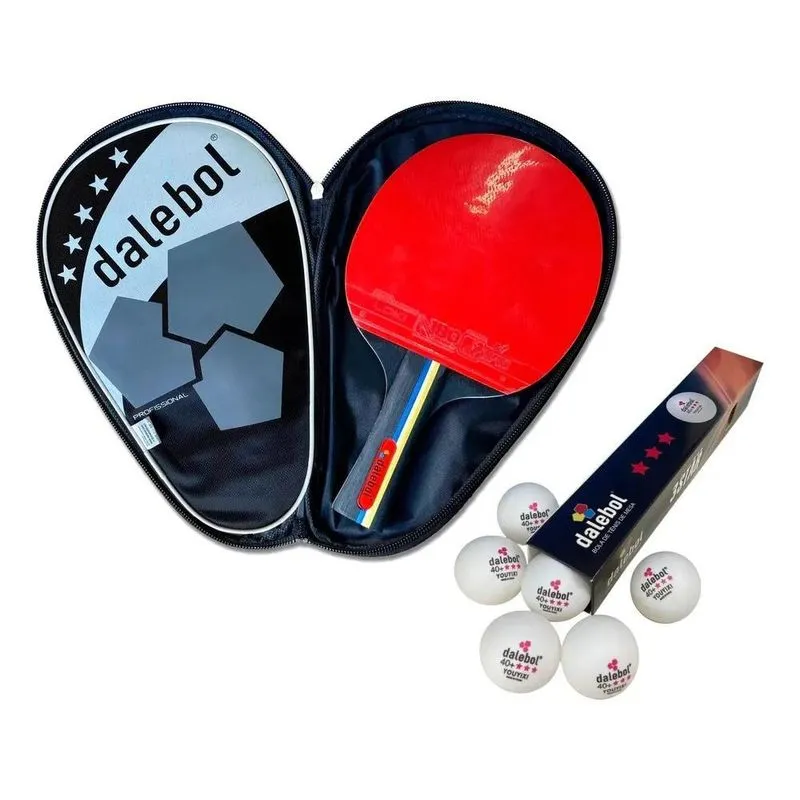 Raquete Profissional De Ping Pong 5 Estrelas Ittf + 6 Bolas