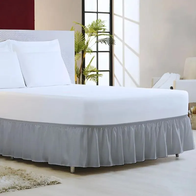 Saia Box Para Cama Casal Padrão Franzida - Prom Cinza