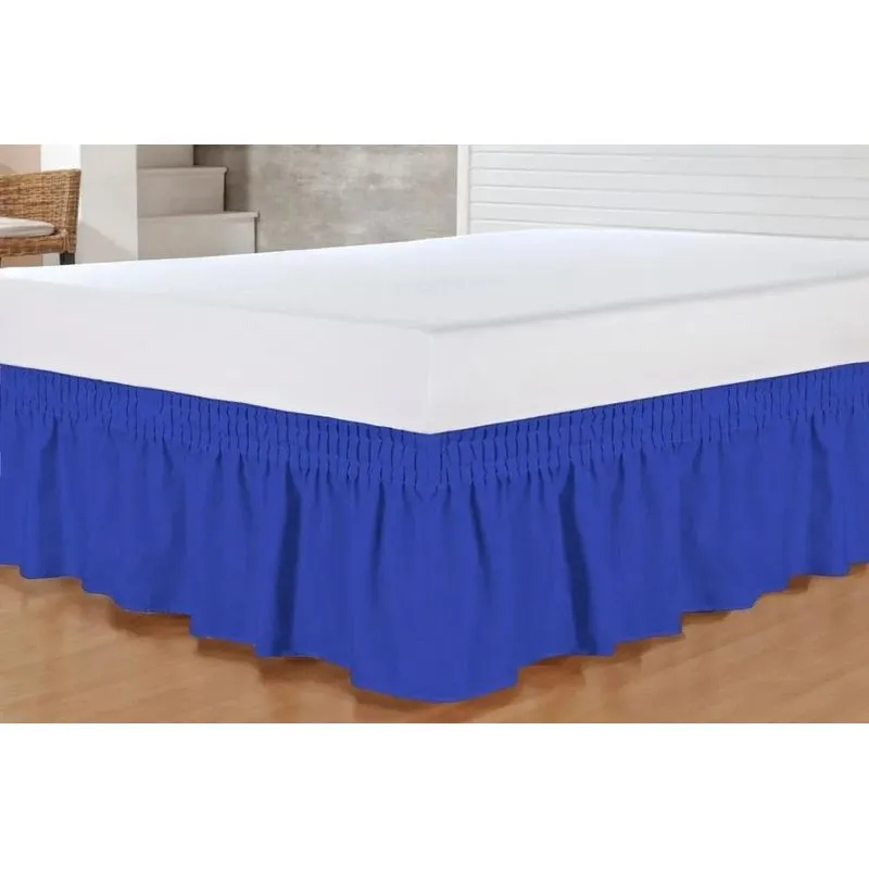 Saia Box Ajustável Pra Cama Casal Queen Size E King S Azul