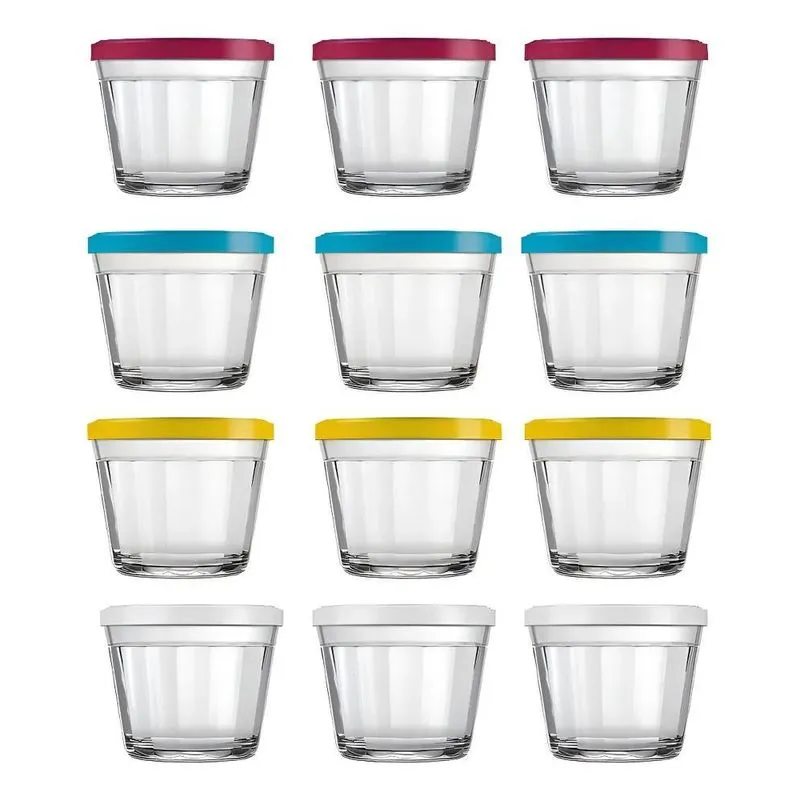 Tigela Americano Com Tampa 350ml - Kit 12 Unidades