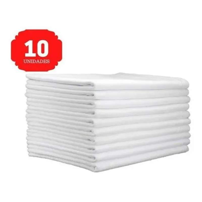 5x Kit 10 Pano De Prato Liso Branco Cozinha Pintar H Carvalh