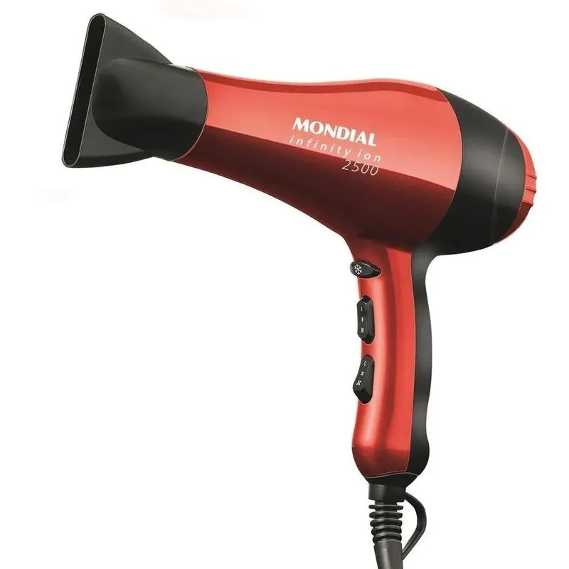 3x Secador De Cabelo Mondial Infinity Ion 2500 Sc-12 Vermelh