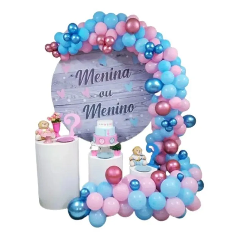 Kit 150 Unidades Balão Bexiga Azul + Rosa Para Chá Revelação