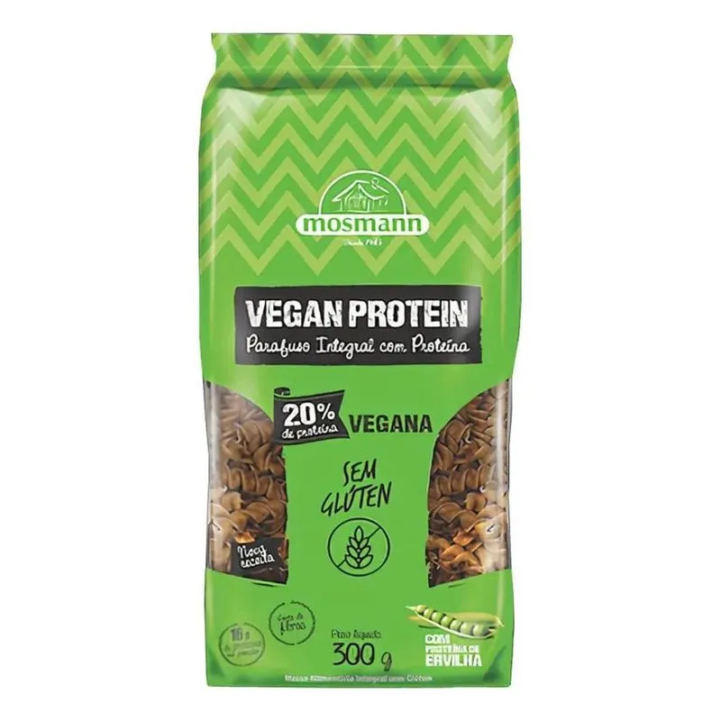 5x Macarrão Parafuso Integral Com Whey Protein Mosmann 300