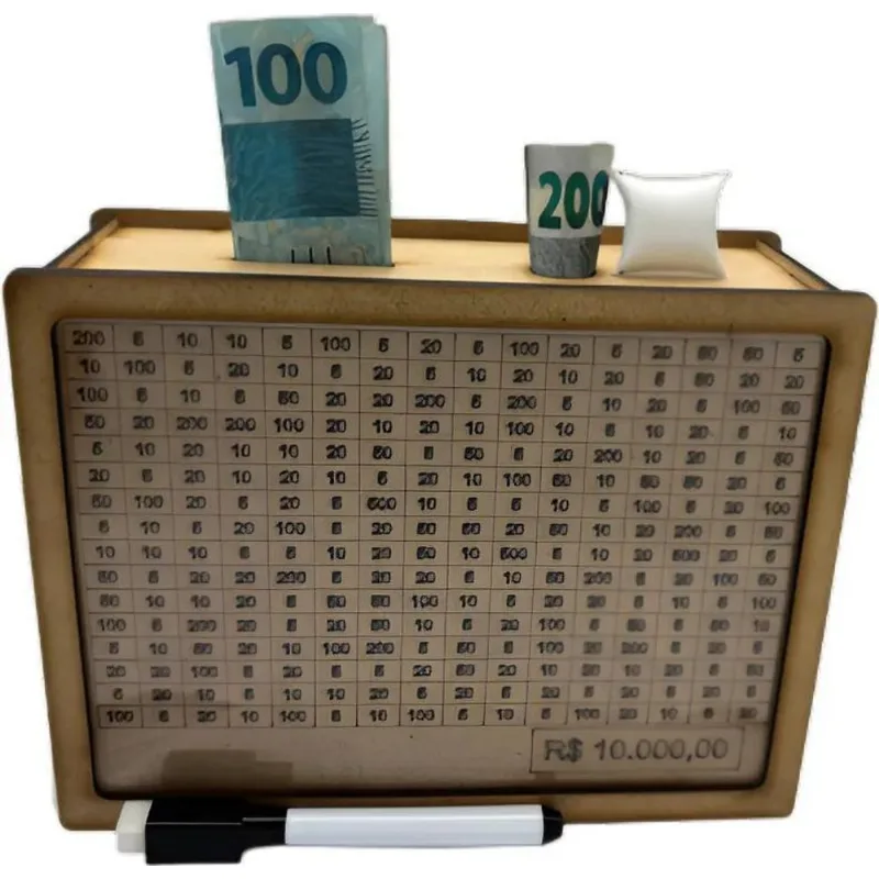 3x Caixa Cofre 10 Mil Guarda Dinheiro, Poupa, Desafio,decora