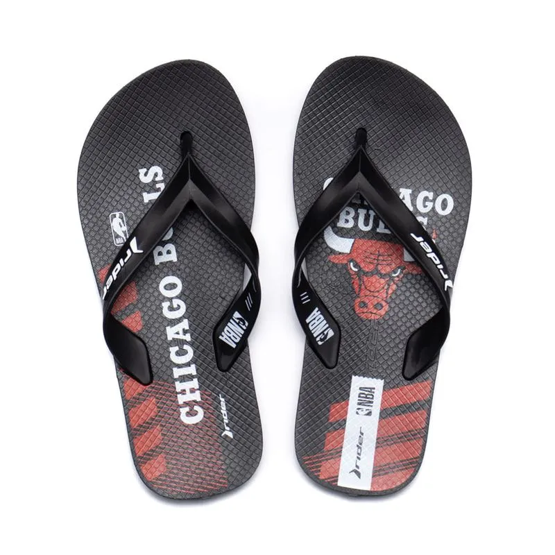 Chinelo Infantil Rider Feel Nba Chicago Preto/vermelho - 30