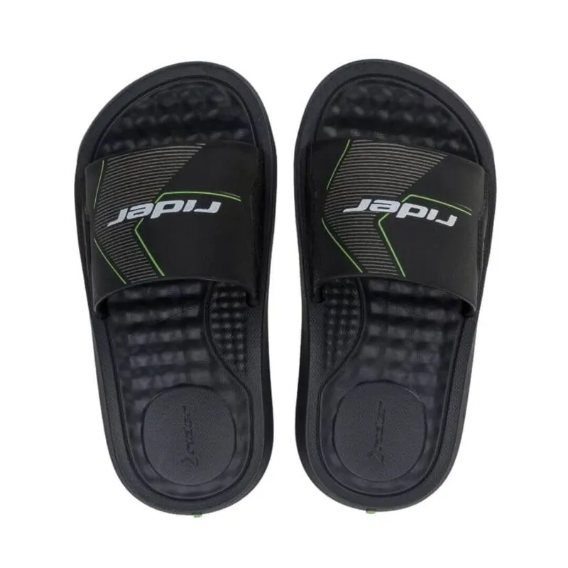 Chinelo Infantil Menino Grendene 12223 Rider Step Slide 30 / CINZA/VERDE/BRANCO