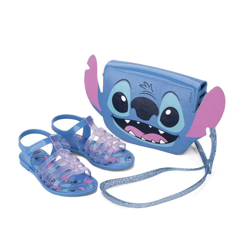 Sandália Infantil Grendene com Stitch Clutch Bag Azul - 23