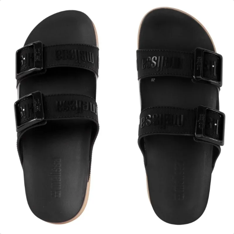 Sandália Melissa Cozy Slide M Lover Platform Feminina 33/34 / Preto / Bege