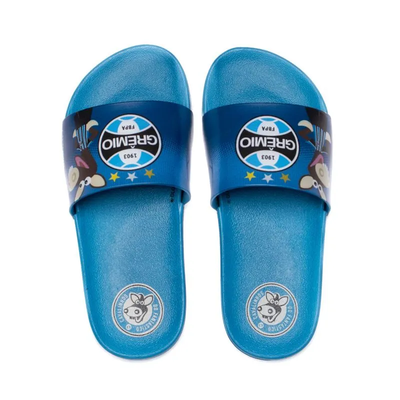 Chinelo Slide Infantil Grendene Cavalinho do Fantástico Grêmio Azul - 32