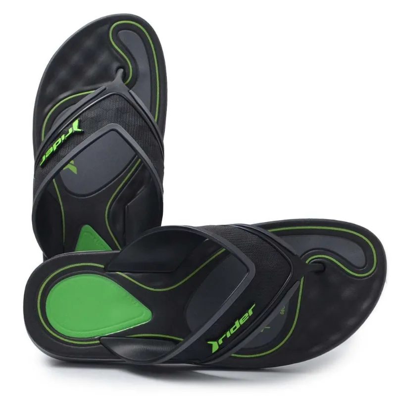 Chinelo Infantil Rider Masculino R Line 25 12453 BH242 CINZA/PTO/VRD 34