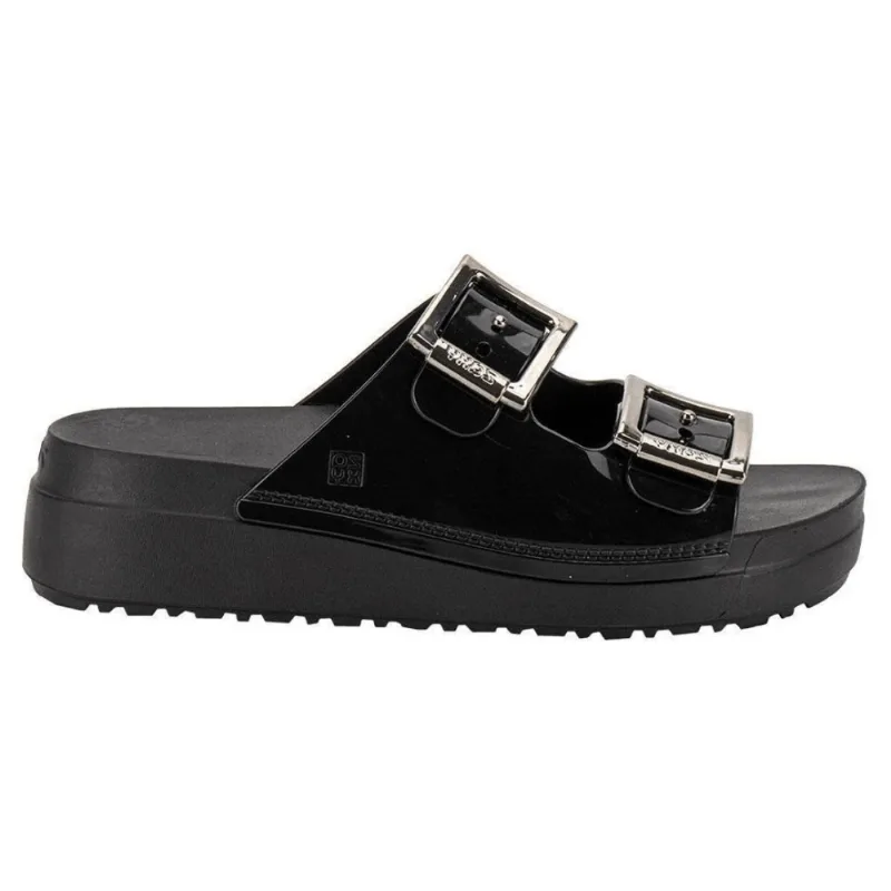 Tamanco Anabela Feminino Zaxy Slide Preto Vegano 39/40
