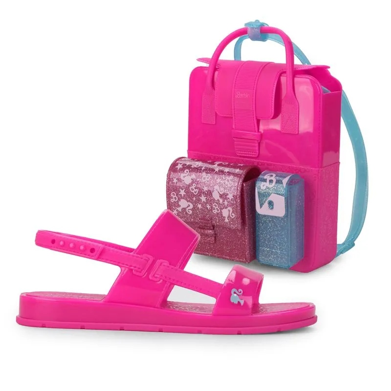 Sandália Papete Grendene Kids + Mochila Barbie Colors Infantil Rosa Fluor ROSA FLUOR - 26