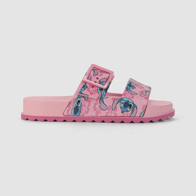 Chinelo Menina Grendene Kids Slide Stitch Summer Rosa 23198 32/33 / Rosa