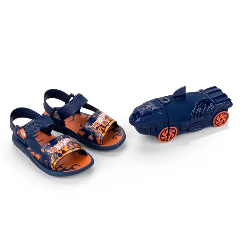 Sandália Infantil Grendene Hot Wheels Shark do 23 ao 32 Azul 23058 26/27
