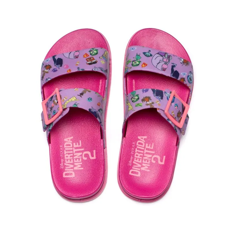 Chinelo Slide Infantil Grendene Disney Summer Divertidamente Rosa - 26