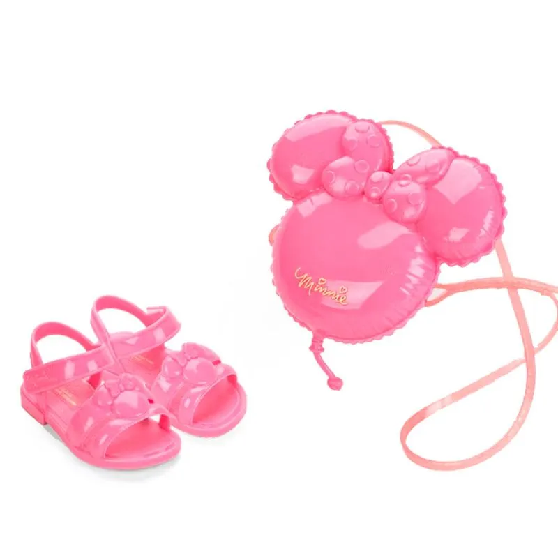 Sandália Infantil Grendene Disney Minnie Pop com Bolsinha Rosa 23073 25