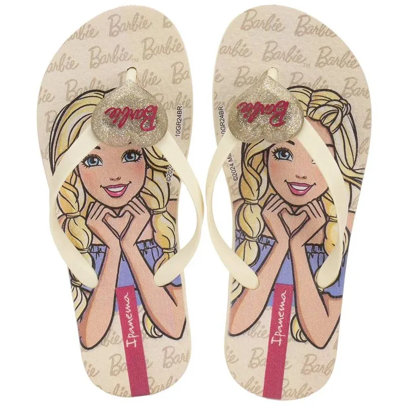 Chinelo Infantil Feminino Barbie Style Ipanema 25729 NATURAL 23/24