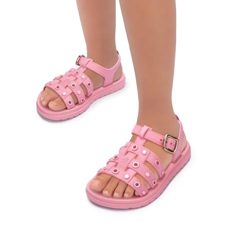 Sandália Grendene Kids Barbie Silver Rosa Infantil 29