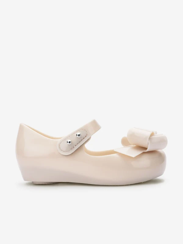 Mini Melissa Girls Ultragirl Classy Ballerinas in Beige Beige / EU 24 UK 7