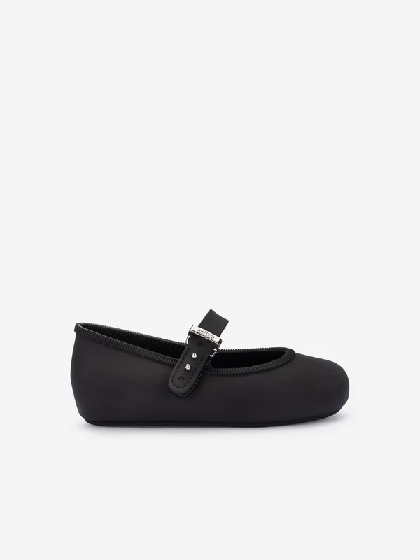 Mini Melissa Girls Soft Ballerinas in Black Black / EU 25 - 26 UK 8