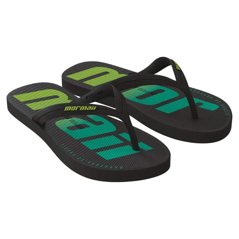 Chinelo Mormaii tropical adulto Preto-preto-verde 33-34