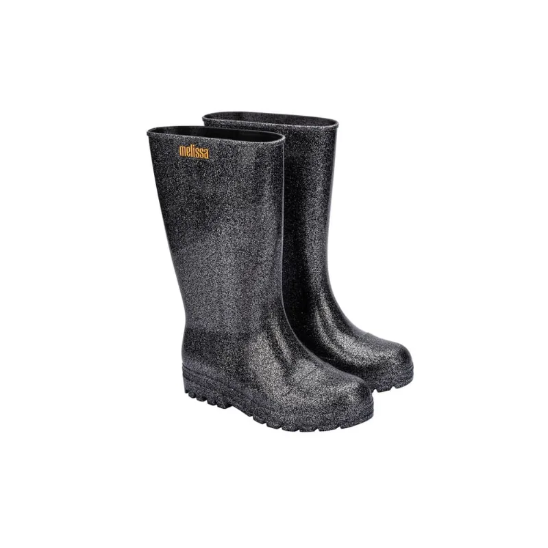 Botas Para Mujer Melissa Welly Ad Negro-Glitter Plata Talla 36