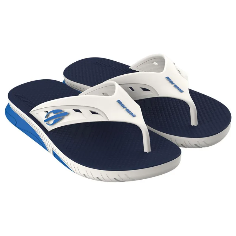 Chinelo Mormaii swap dedo adulto Branco-azul 42